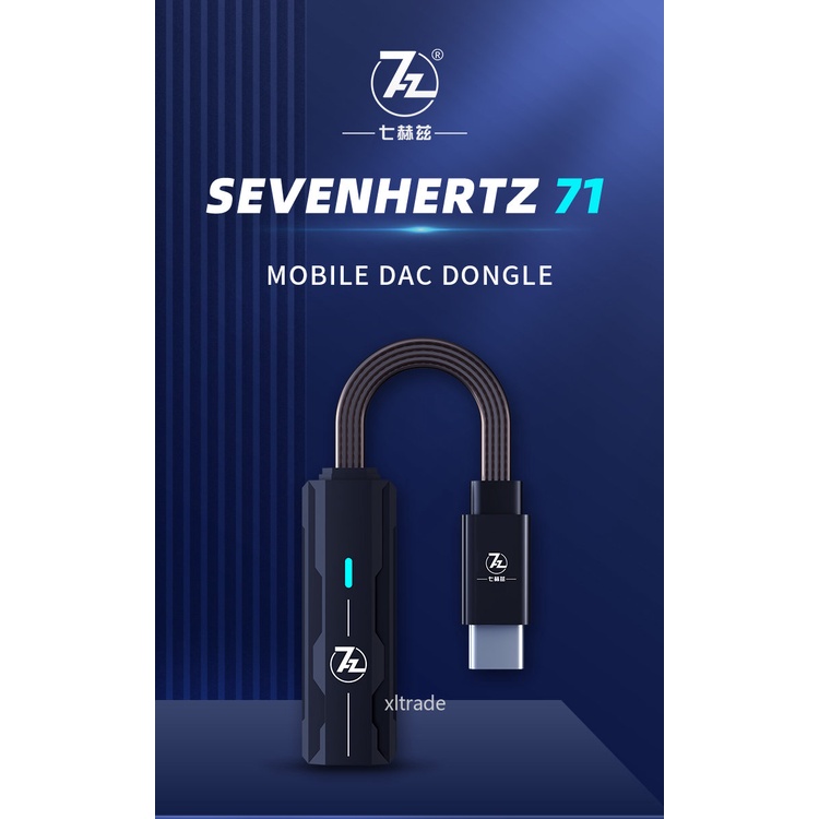 Sevenhertz 71 Kabel Audio USB Tipe C 71 7Hz 71 Ke 3.5mm PCM384 DSD128 Untuk timeless