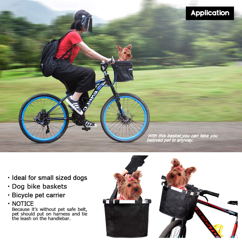 Bicycle Front Waterproof Foldable Bike Handlebar Basket Pet Carrier Frame Bag 