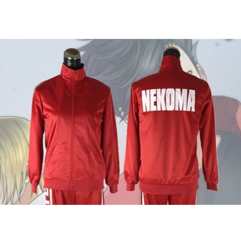 jaket anime haikyuu karasuno nekoma red