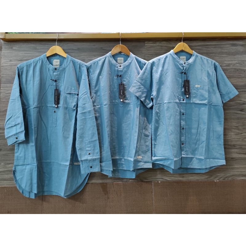 Terbaru Kemeja Pria Kasual Concept Premium Original Warna Biru laut Biru langit. Kemko Kurta Concept