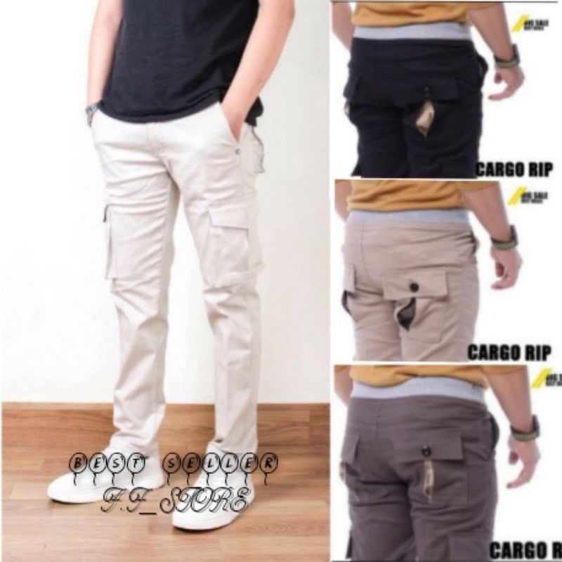 cargo panjang premium original army Rip pinggang Fit 27-38