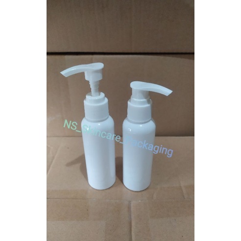 Botol pump 100ml putih tutup putih / Botol hansanitizer 100ml