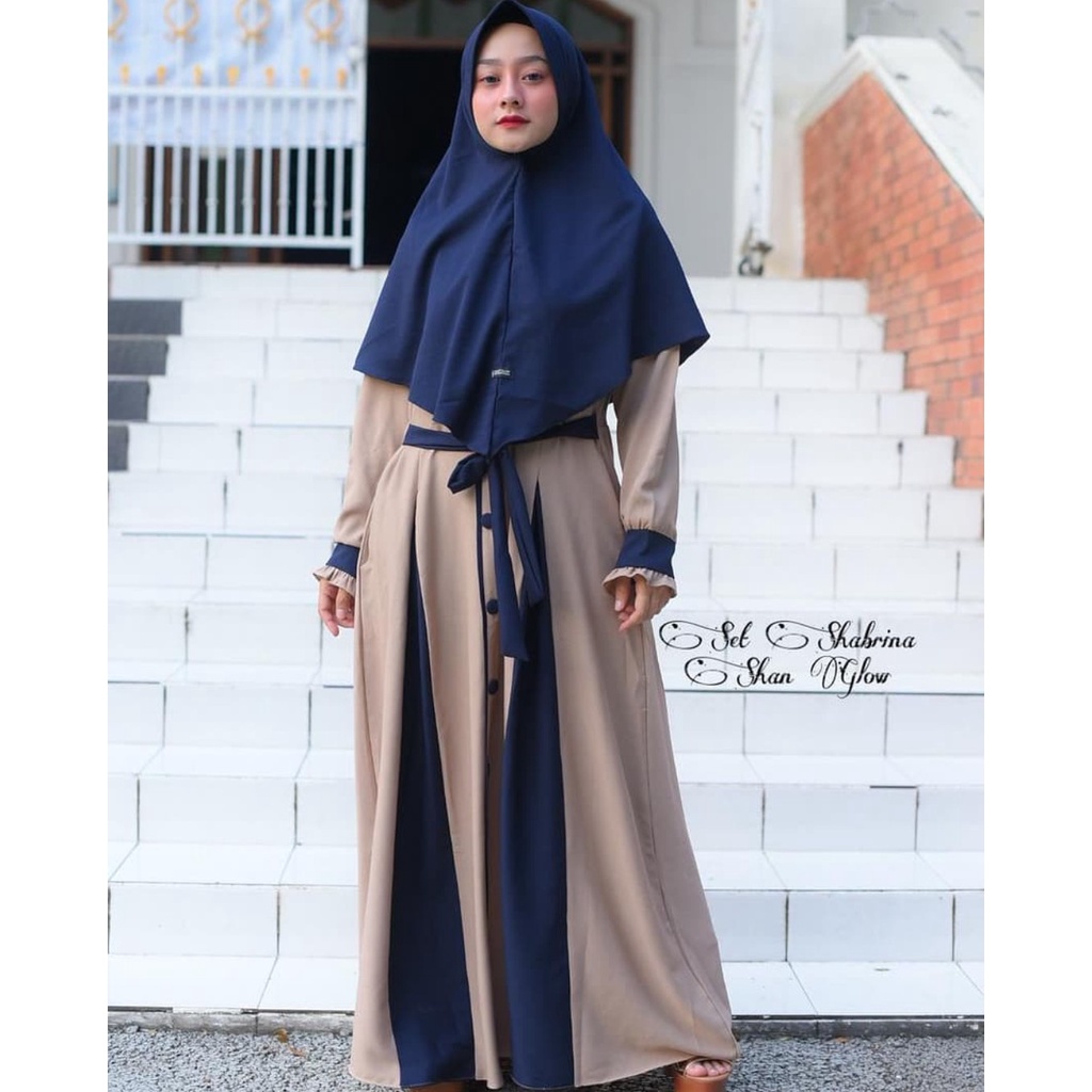 Gamis set Khimar shabrina ORI SHAN GLOW remaja syari casual Itycrepe terbaru