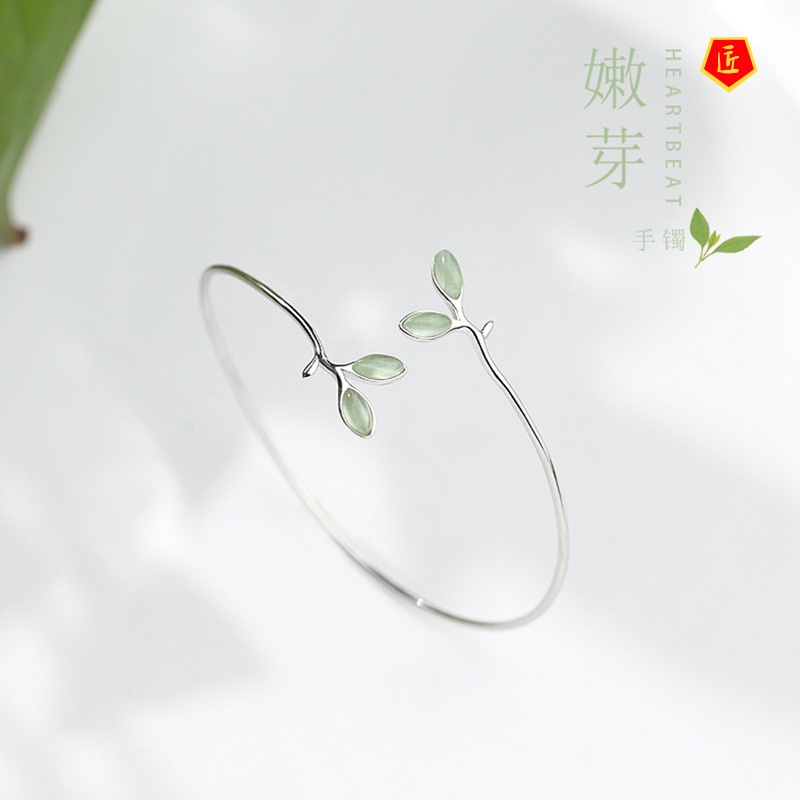 [Ready Stock]Simple Style 925 Silver Bud Bracelet Artistic Retro