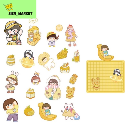 

Sticker Yellow Banana Cute GIrl Aesthetic Sticker Satuan Stiker Ecer Stiker Kuning