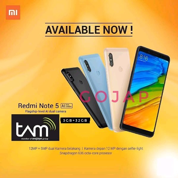 XIAOMI REDMI NOTE 5 RENO5 RESMI TAM XIOMI XOMI 32GB
