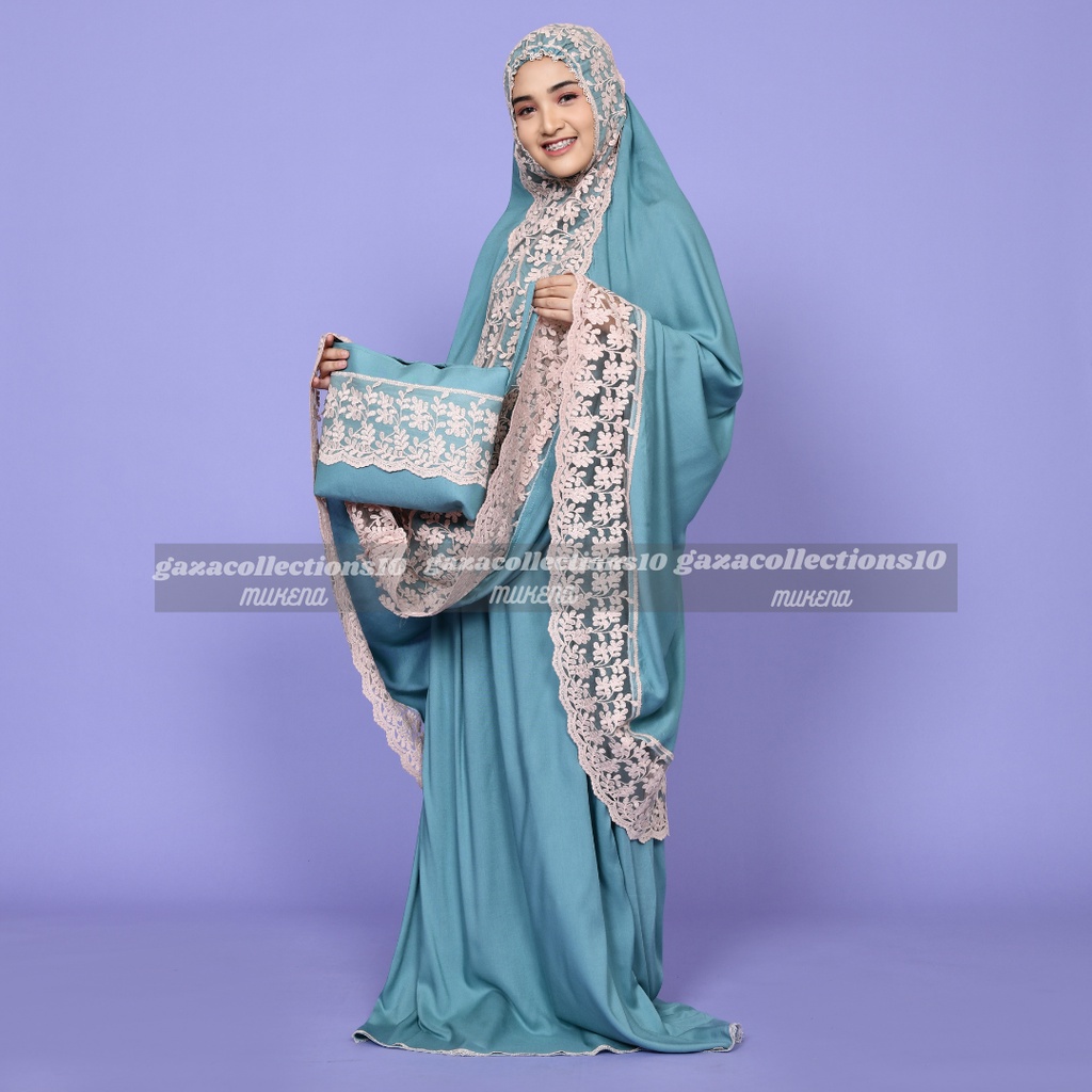 Mukena  Jumbo DewaSa Rayon Premium Motif Mewah Mukenah Renda Putri Malu Cantik Include Tas