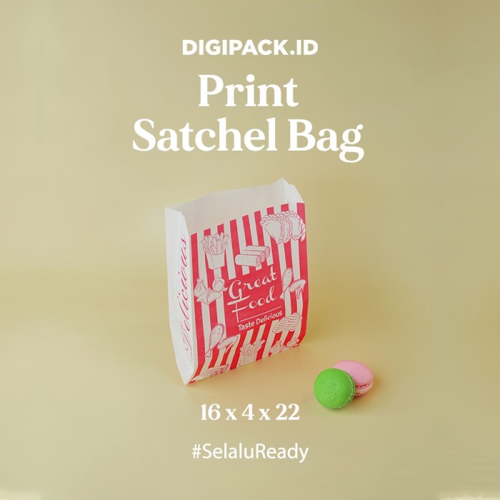 

✨ BISA COD ✨ [Digipack] Print Satchel Bag 16 x 4 x 22 | Kantong Kertas Gorengan