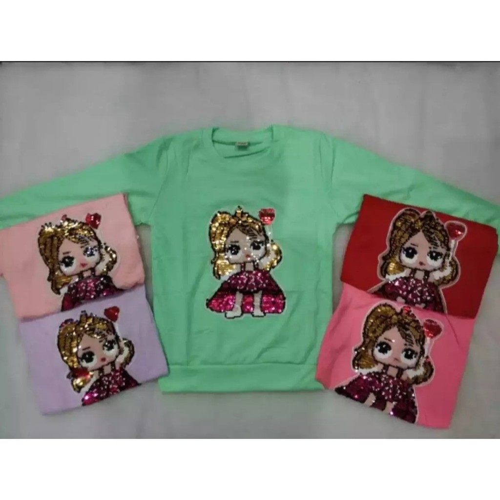 Sweater anak perempuan/switer/Sweater anak/Swaeter Sequin/Premium/4-10 tahun #COD