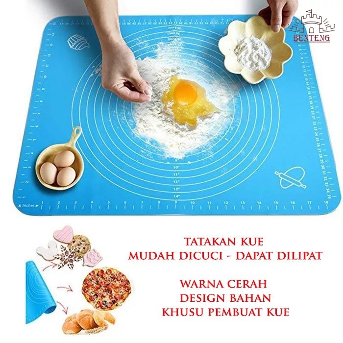 AK05 - Alas Tatakan Adonan Kue Pizza Silikon 50x40 CM - Tatakan Diameter Adonan Kue