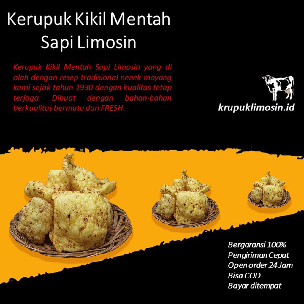 

KERUPUK KULIT SAPI MENTAH LIMOSIN HALAL DAN BERGARANSI 100% BAYAR DITEMPAT BERAT 500 GRAM