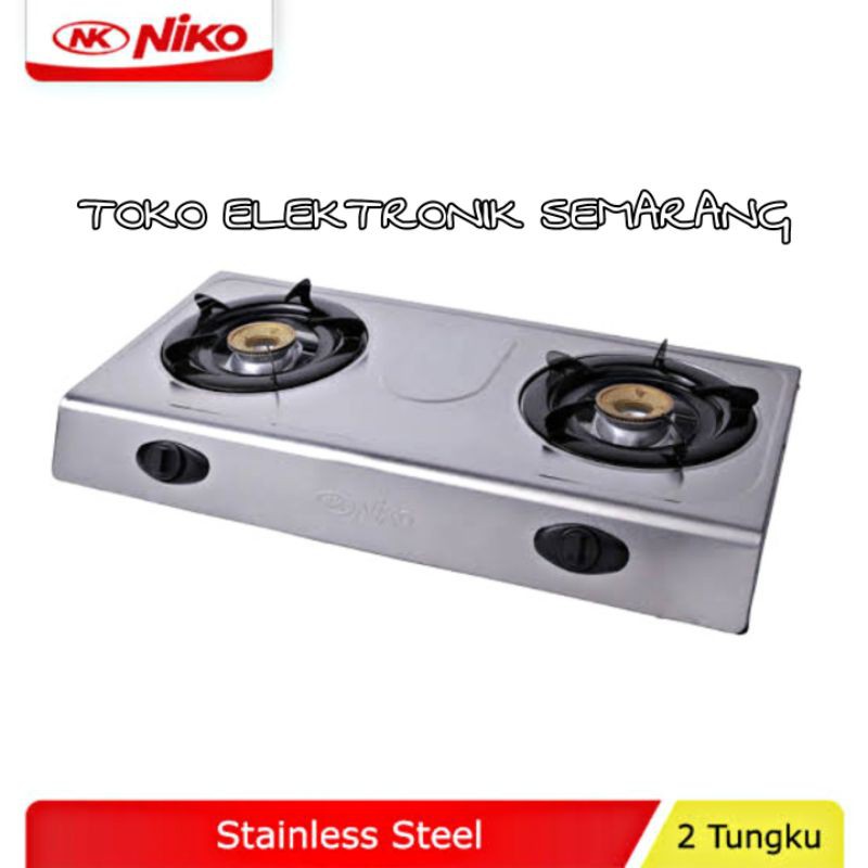 NIKO KOMPOR GAS 2 TUNGKU MURAH NK 777 ABS MURAH BURNER KUNINGAN API BIRU BODY STAINLESS ANTI KARAT