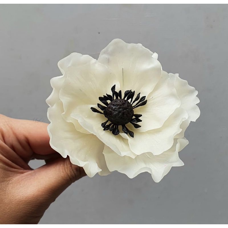 

anemone bunga gumpaste flower hiasan tart cake topper, gumpaste