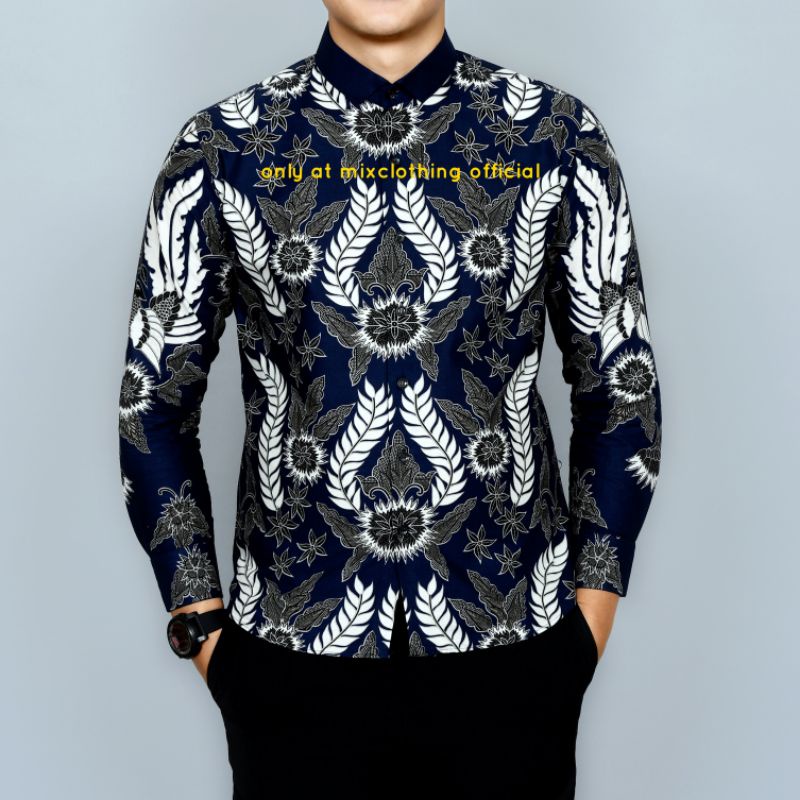 BAJU KEMEJA BATIK PRIA SLIM FIT LENGAN PANJANG LUIGI BATANI REV 14