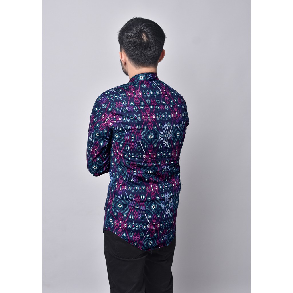 Babedo Kemeja Batik Pria Slim Fit Motif Salju Premium Lengan Panjang