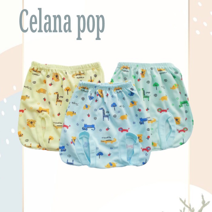 |1PCS|Celana Pop Bayi Print Dasar Warna || Celana Kacamata Bayi  Print