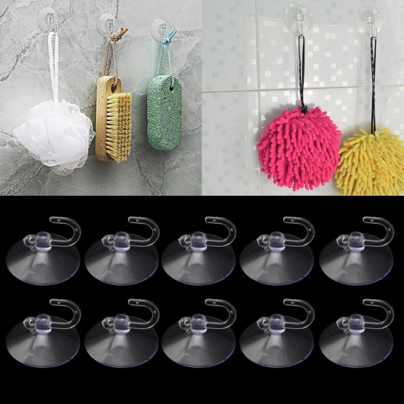 CRE  10PCS Glass Window Wall Strong Suction Cup Hooks Hanger Kitchen Bathroom door