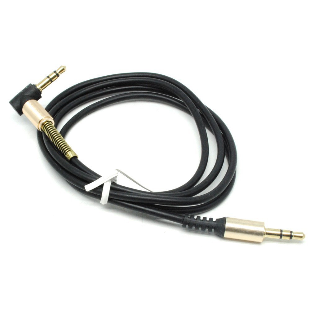 Grab Medan Kabel AUX Audio 3.5mm Male to 3.5mm Male HiFi L Shape - Black