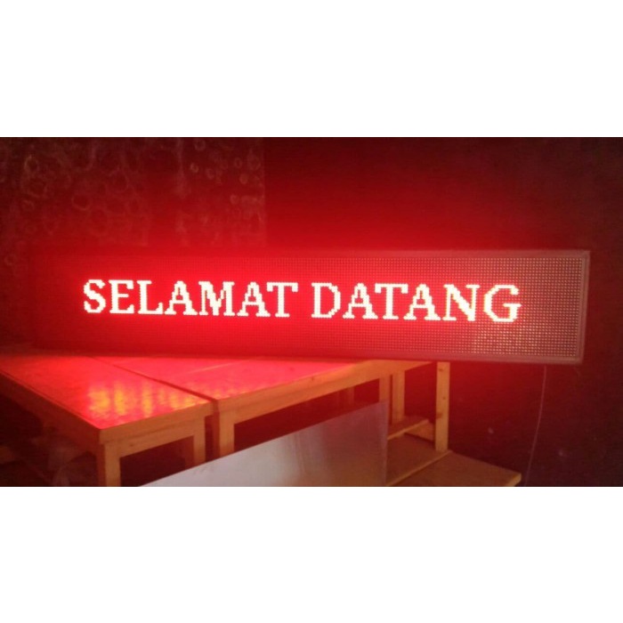 LED Running Text Outdoor Merah 230cm x 20cm