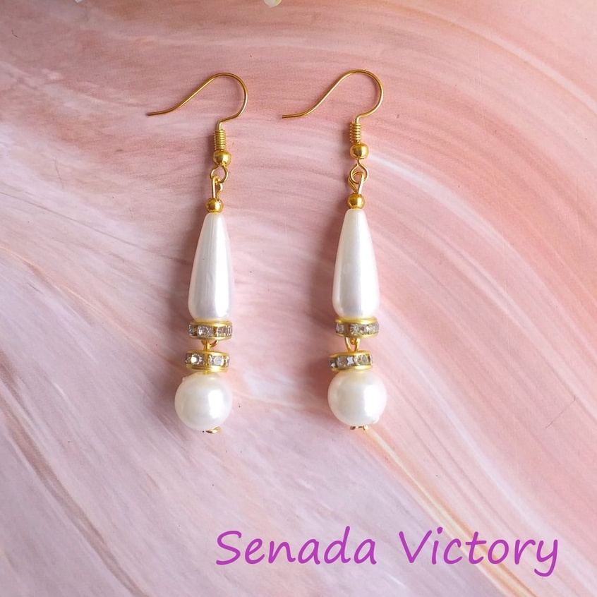 Senada VIctory Anting Juntai Mutiara Anting Pearl Earrings Fashion SVA025