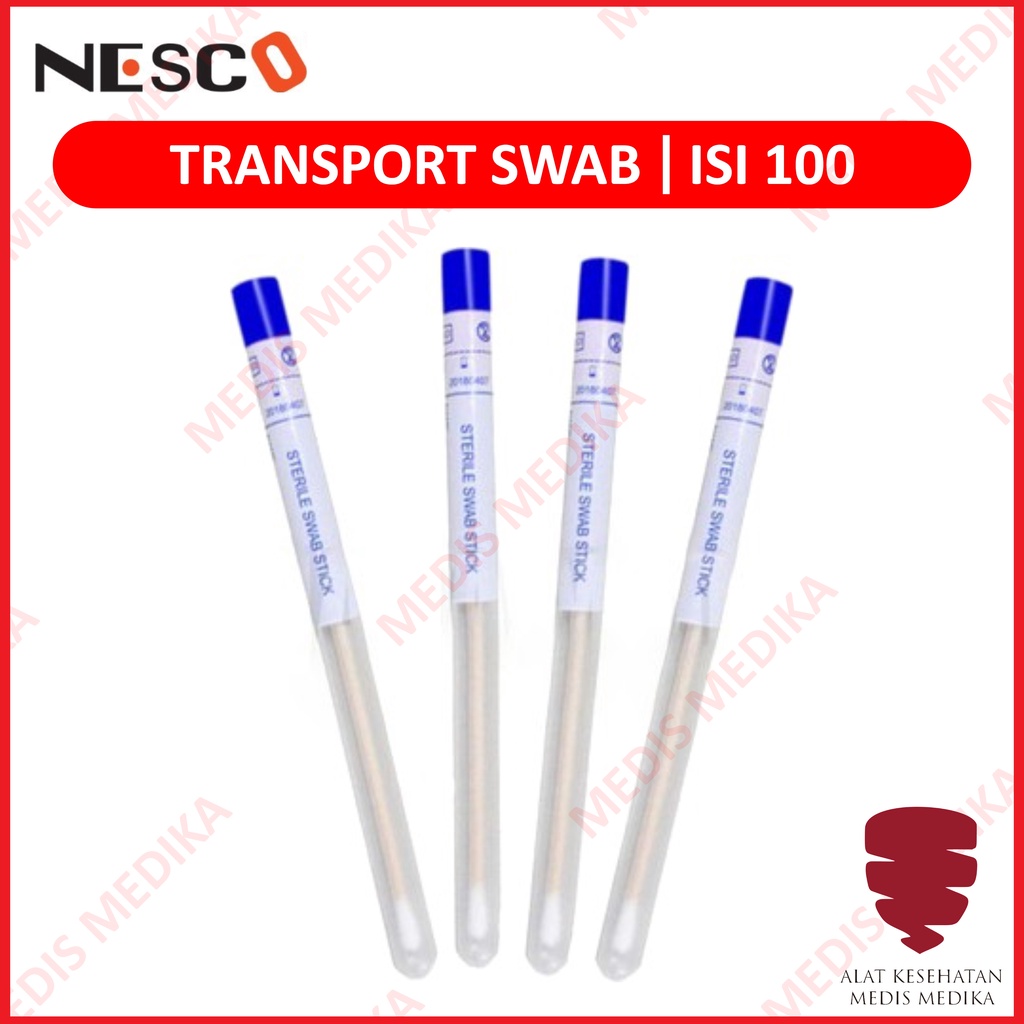 Nesco Alat Transport PCR Swab Isi 100 Kapas Lidi Steril Virus Wiper
