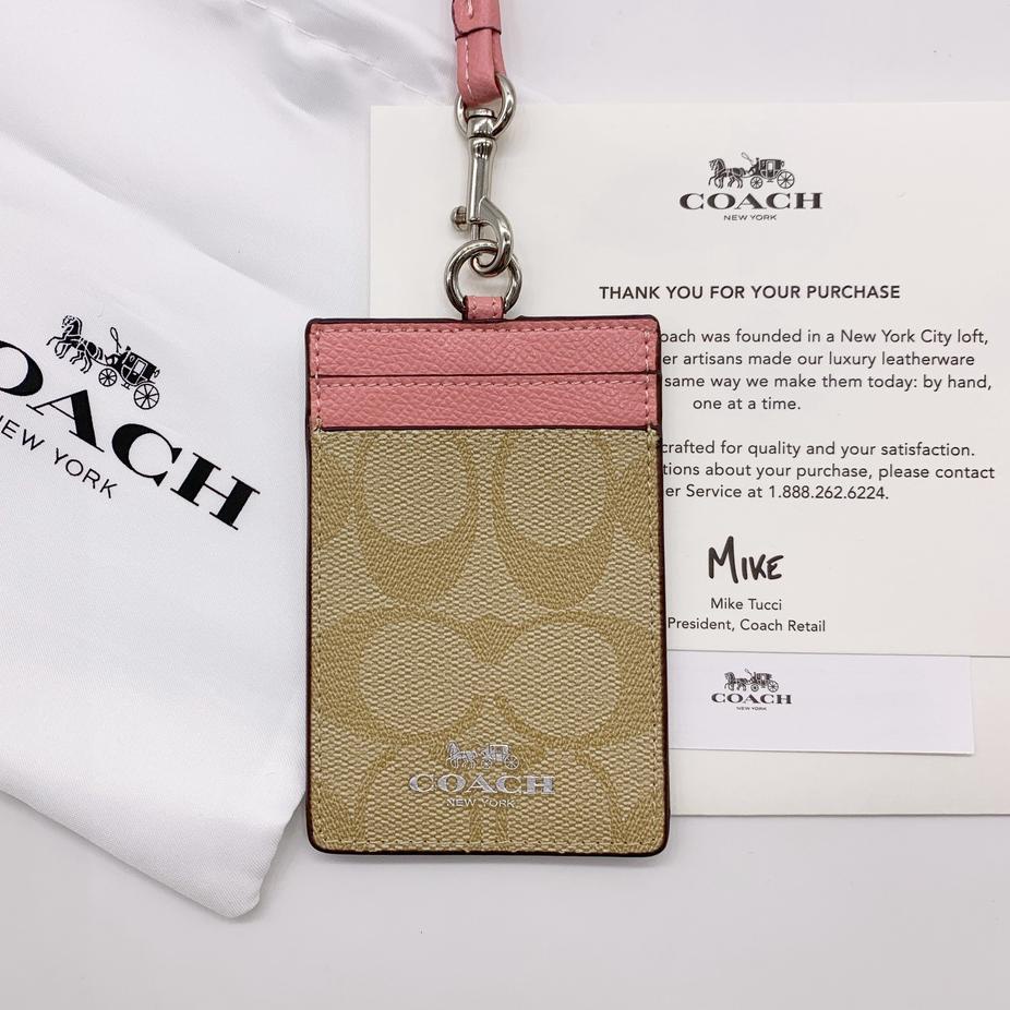 

Harga TERMURAAH.. (Original) COACH lanyard Kartu kerja Pemegang kartu id DIY klasik Name tag holder Four color