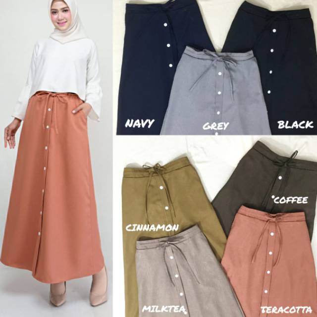 Arlyn Line Button Skirt Rok Button 