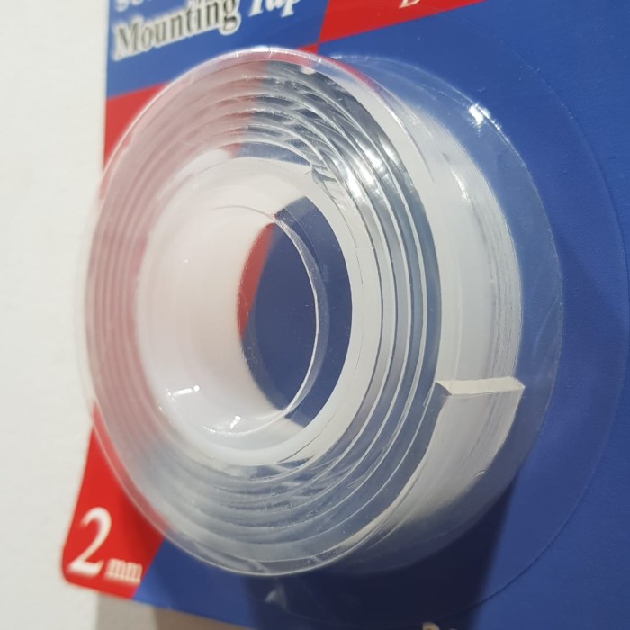 

Bazic Double Tape Clear Bening 2 mm Rol 1 Mtr Dobel Tape Serbaguna 926