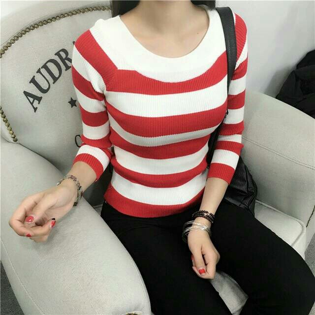 Blouse Rajut Rara Top / Pakaian wanita Lengan panjang / Baju rajut wanita Free Ongkir COD