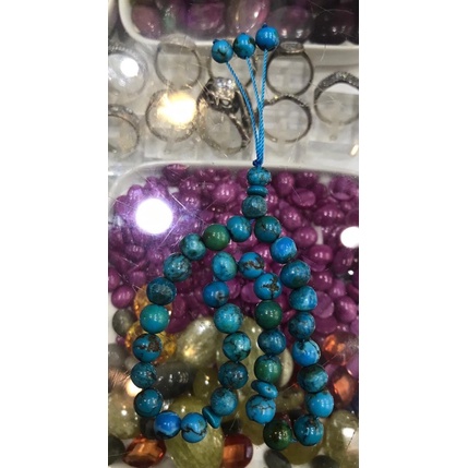 Tasbih Fairuz/Pirus Sinai 33 Biji 8mm Asli mesir