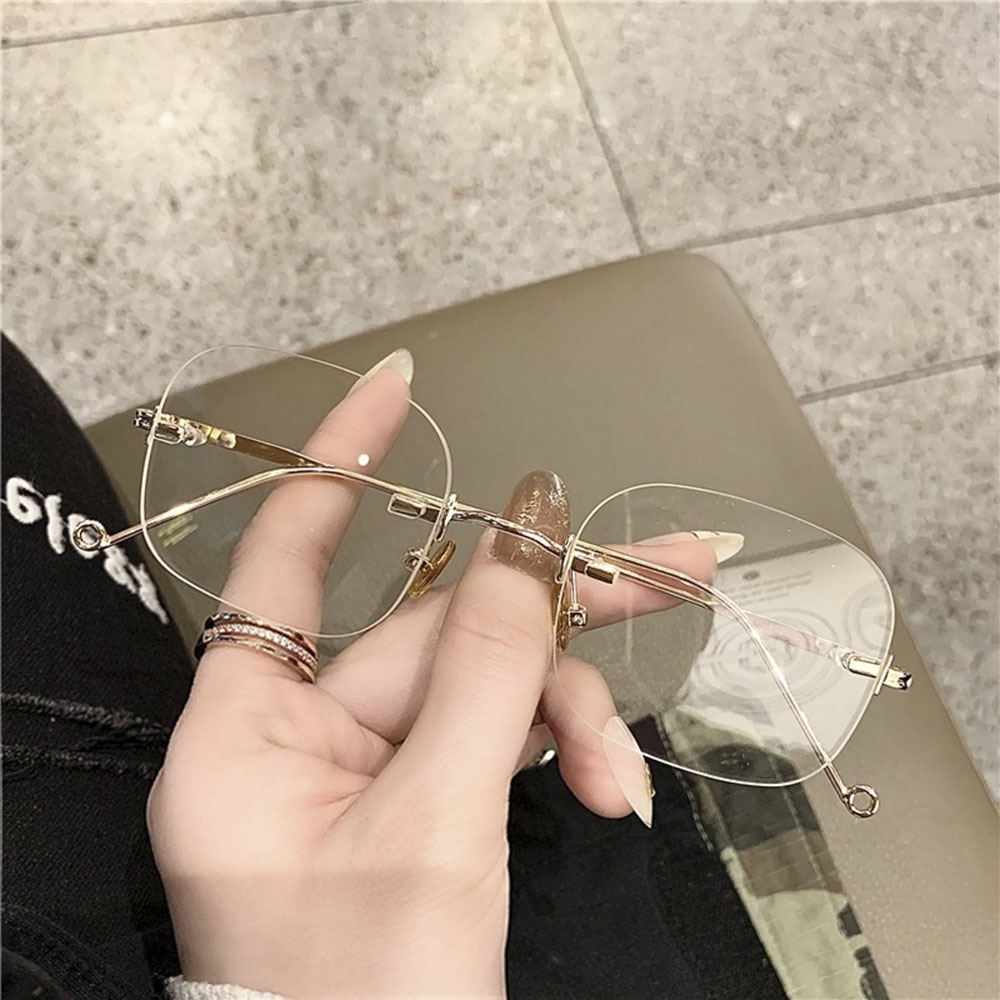 【COD Tangding】Rimless Glasses Frame Korea Fashion Girl Cool Frames Eyewear Glasses