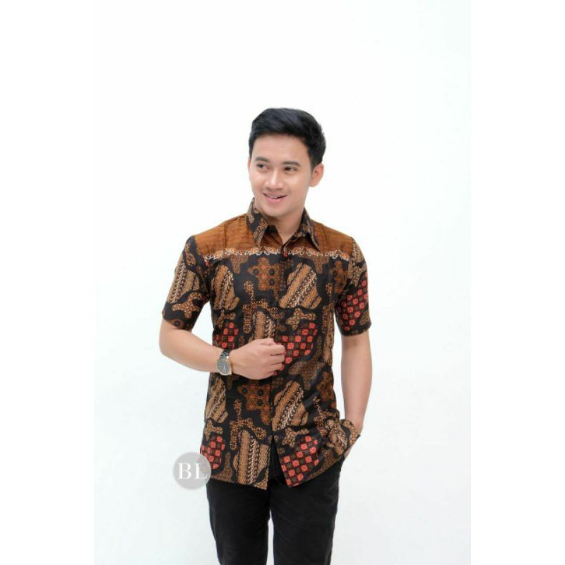 NEW ARRIVAL DISTRO BATIK PRIA BORDIR SOGAN HRB026 BATIKAF NOTOARTO BATIK IPNU-IPPNU HEM PRIA-Hem pulau lama