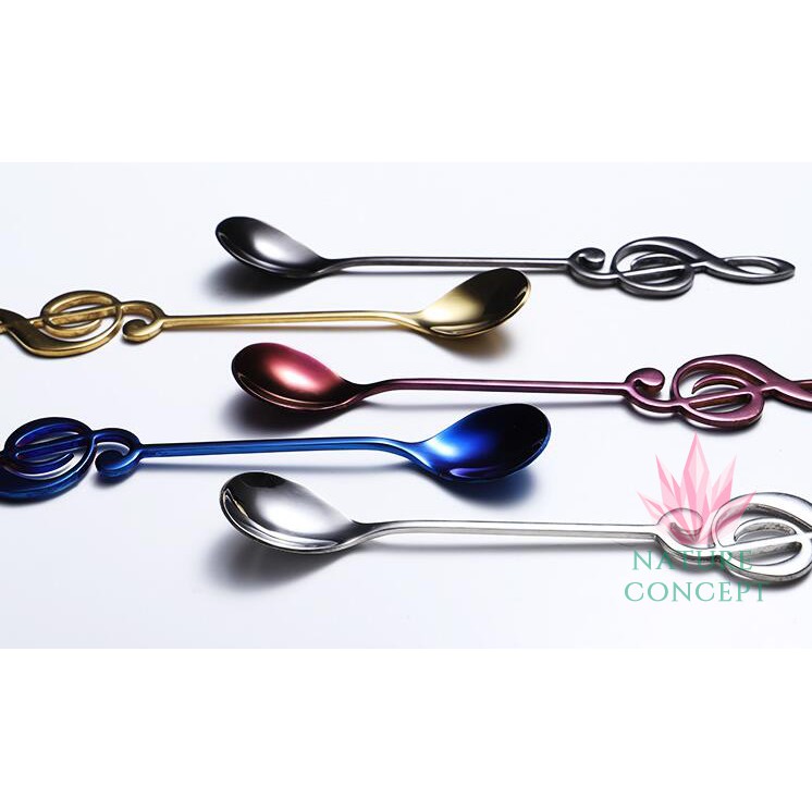 Nature Concept Stainless Steel Unique Musical Note Coffee Children Gift Spoon Sendok anak unik