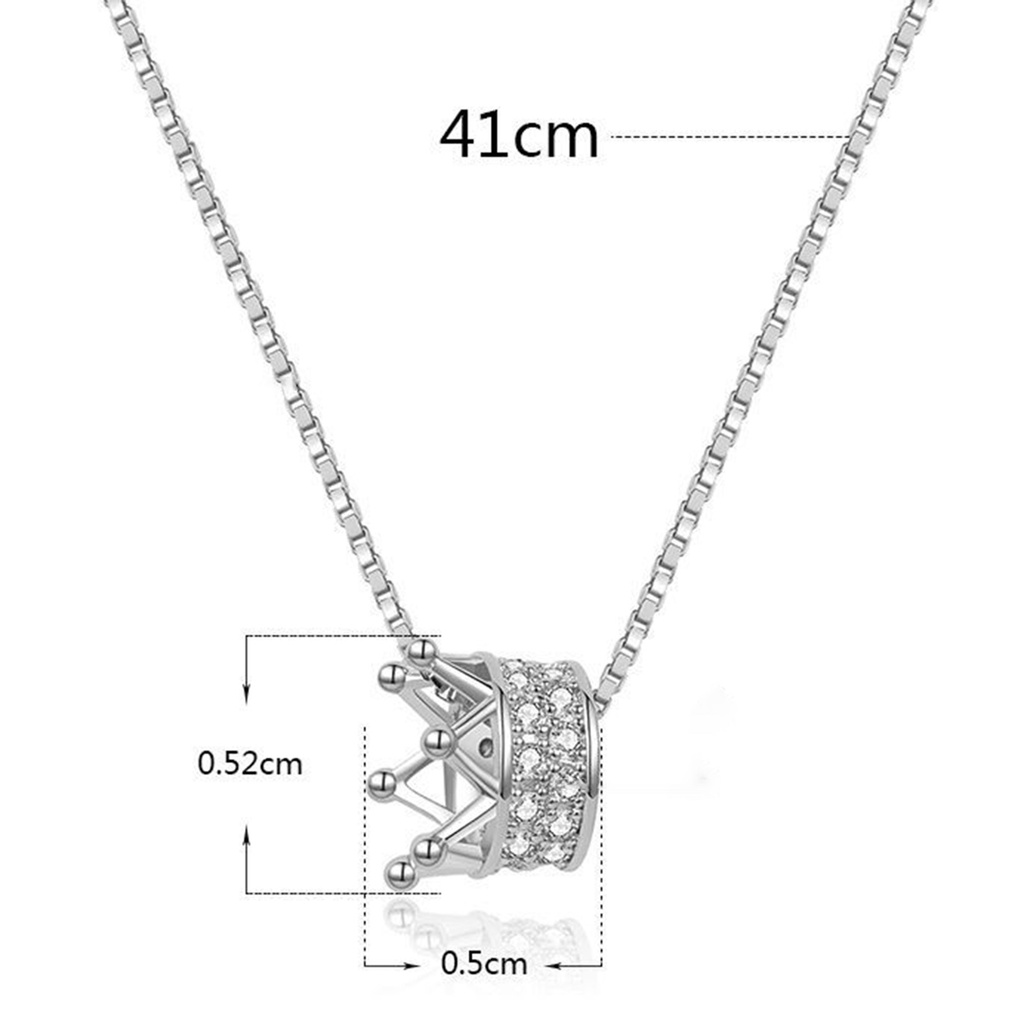 Hu Hu Hu Hu Hu Alat Bantu Pasang Kacamata♡ Kalung Liontin Bentuk Mahkota Warna Silver Tidak Mudah Pudar Untuk Wanita