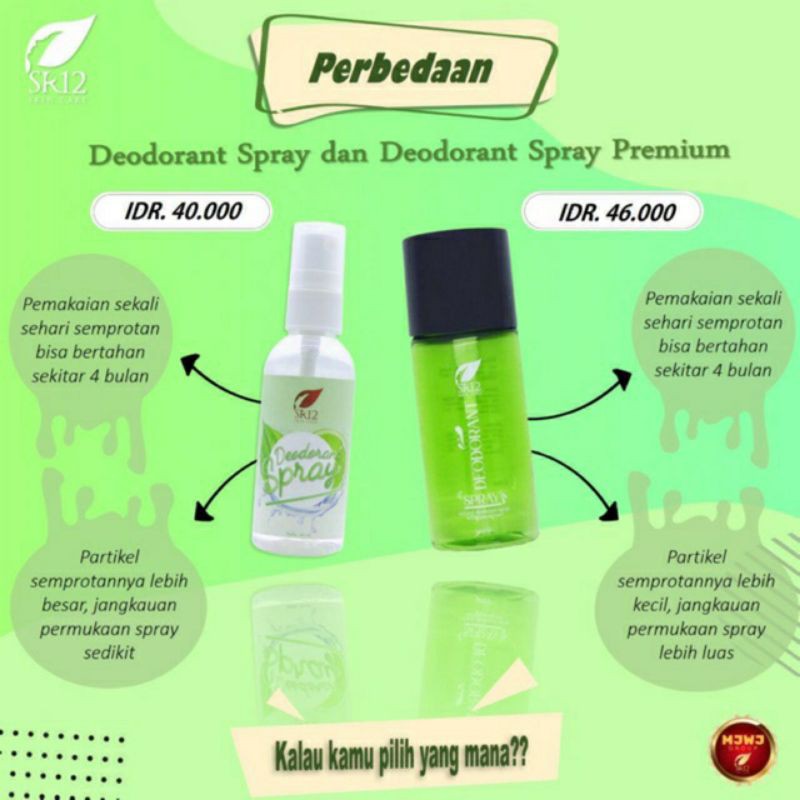 Deodorant spray SR12 penghilang bau badan