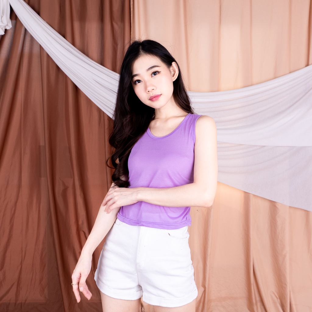 TANGTOP / TANKTOP / TANK TOP Tali Besar L / SINGLET-UNGU L