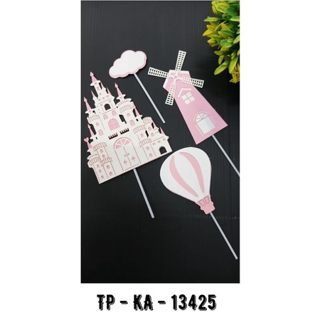 Cake Topper Kertas Hiasan Kue Istana Castle Princess / Cake Topper