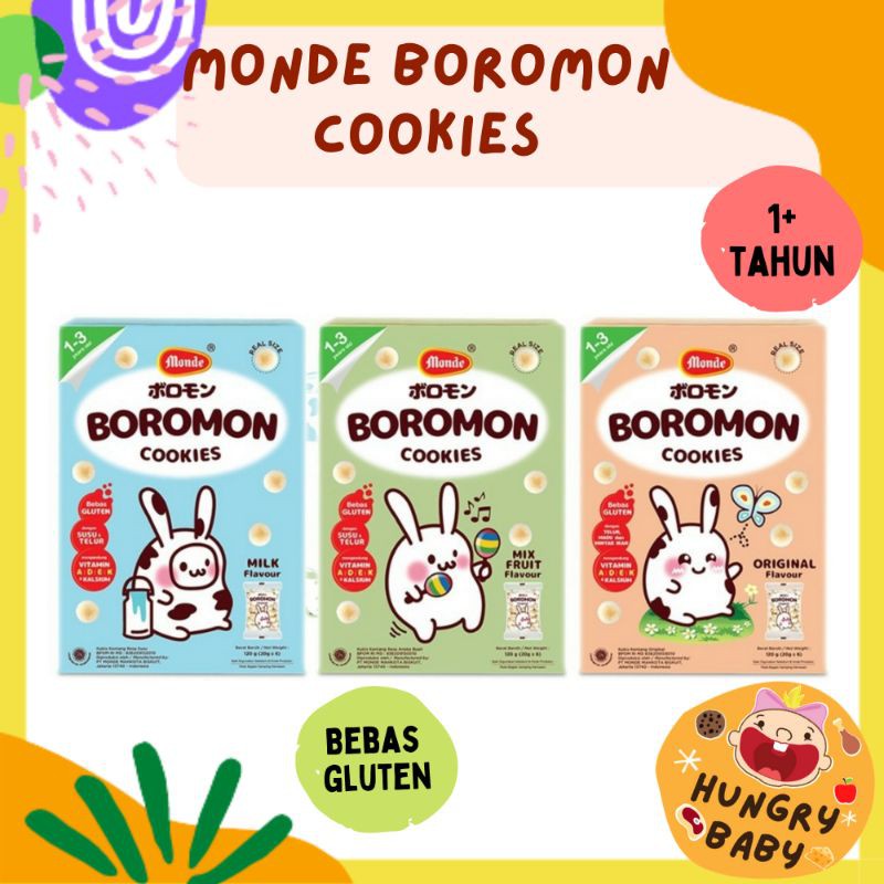 Monde Boromon Cookies 120 gram /Boromon Waffer / Wafer Kukis Boromon 120 g / Snack Cemilan Anak 1 tahun +