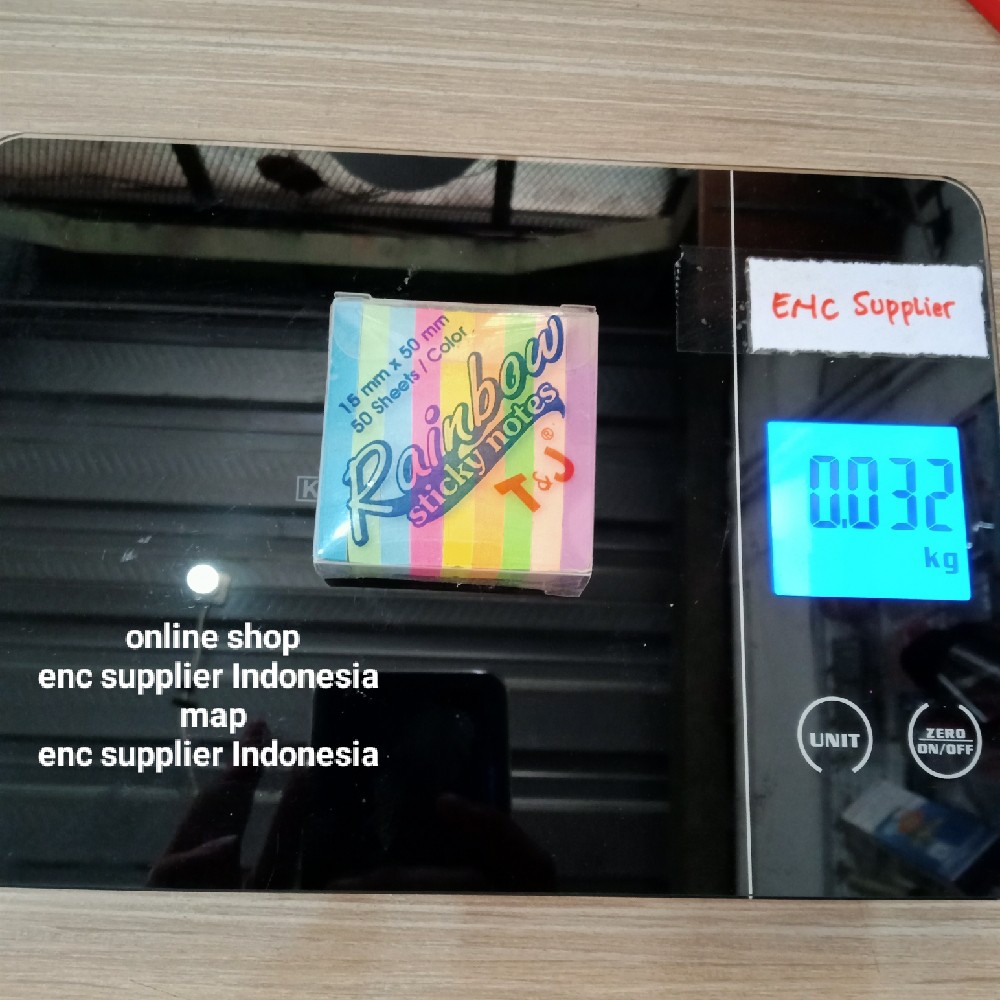 

enc - memo sticky notes T&J RAINBOW ukuran 15x50mm per set