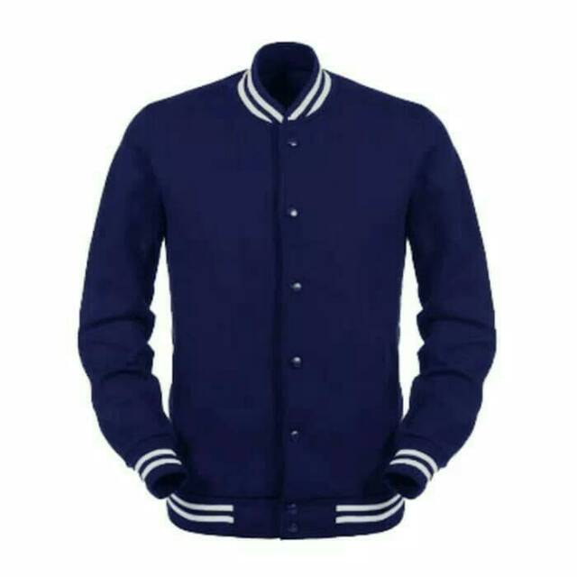 Jaket baseball varsity jacket navy polos