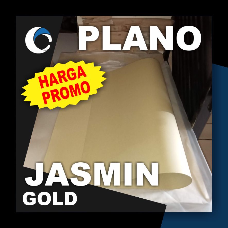 

KERTAS JASMINE GOLD 200 GSM Uk [ PLANO ] 79 cm X 109 cm ( 5 LEMBAR )