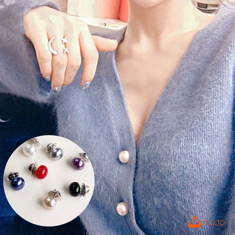 OLOJO  Colorful Zircon Tombol Bros Untuk Wanita Mutiara Lingkaran Imitasi Wanita Pin Fashion Jewelry