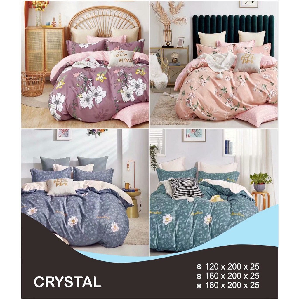 Sprei Set Sandy Collection Crystal Series Microfiber Extra King 200x200 Tinggi 25cm