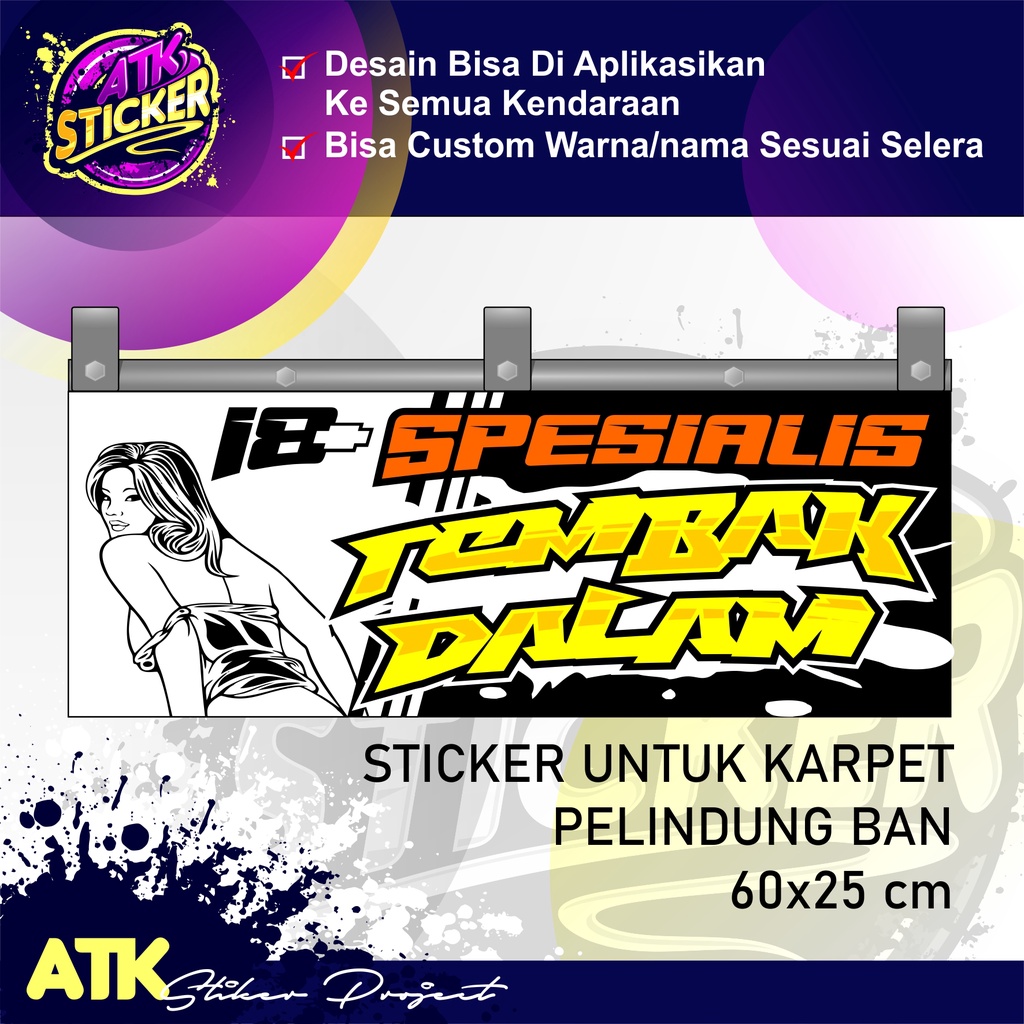 Sticker Cuting Karpet Belakang Truk  Stiker Kepet Karpet Belakang n6 truk 60x25cm Bahan Nyala Bisa C