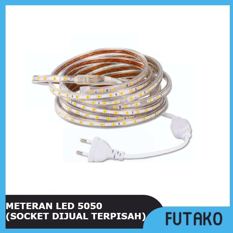 FUTAKO Lampu LED STRIP Meteran SMD 5050 Indor &amp; Outdor Waterprof IP66 Silicon