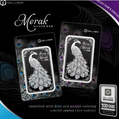 Silver Batangan Isilver Merak Warna Biru Atau Ungu @ 100Gram