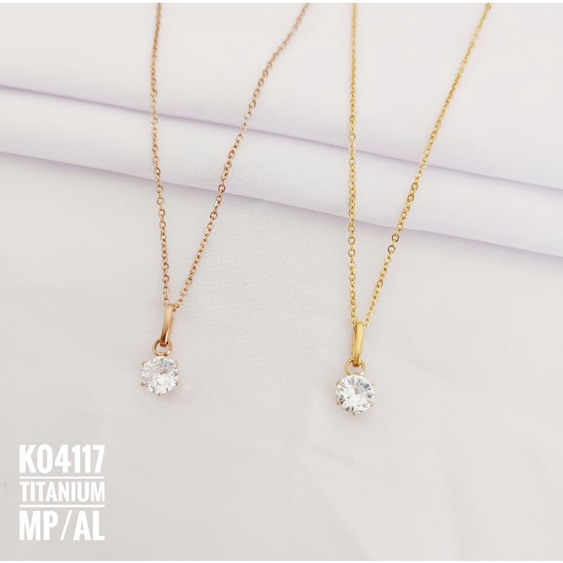 Kalung Titanium Mata Zircon K04117