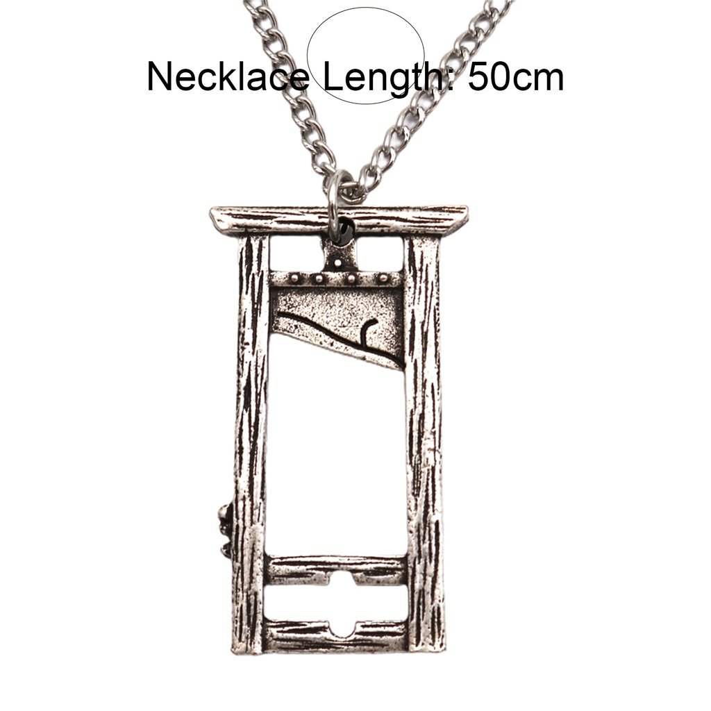 Hu Hu Hu Hu Hu Alat Bantu Pasang Kacamata♡ Kalung Rantai Liontin Guillotine Gaya Gothic Untuk Hadiah