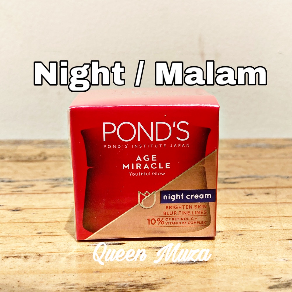 Ponds Age Miracle Cream Day Night 10gr 10 g gr Pond's krim pagi malam anti aging Moisturizer Retinol Niacinimide