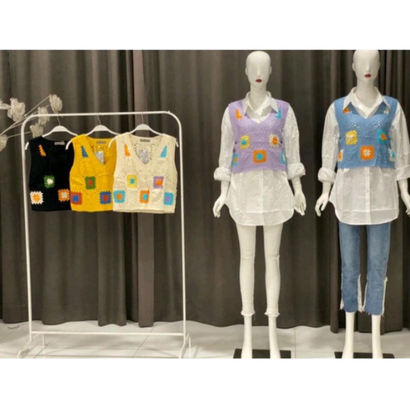 Rompi / Vest Rajut Stradivarius Kerah V Vivorie